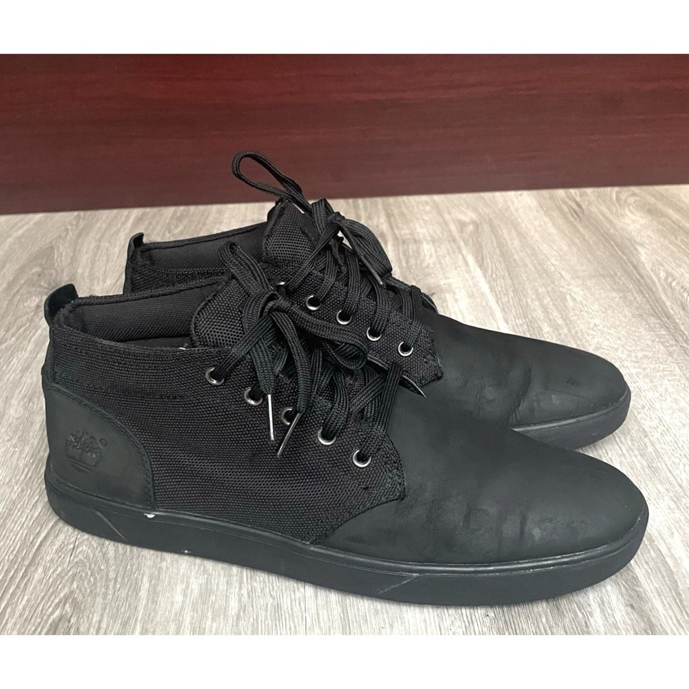Timberland Davis Square Chukka Boots Men's Size 8.5 Nubuk Leather EcoMade Canvas